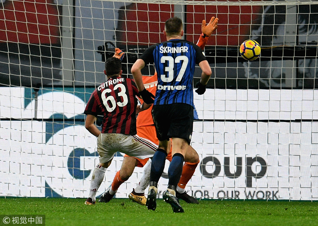  意甲焦点战AC米兰绝杀国际米兰登顶积分榜  